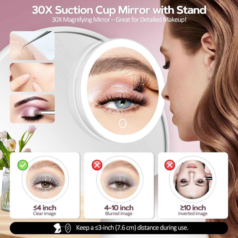 MOMOKUBA 6-inch makeup mirror with lights for flawless eyeliner on the go