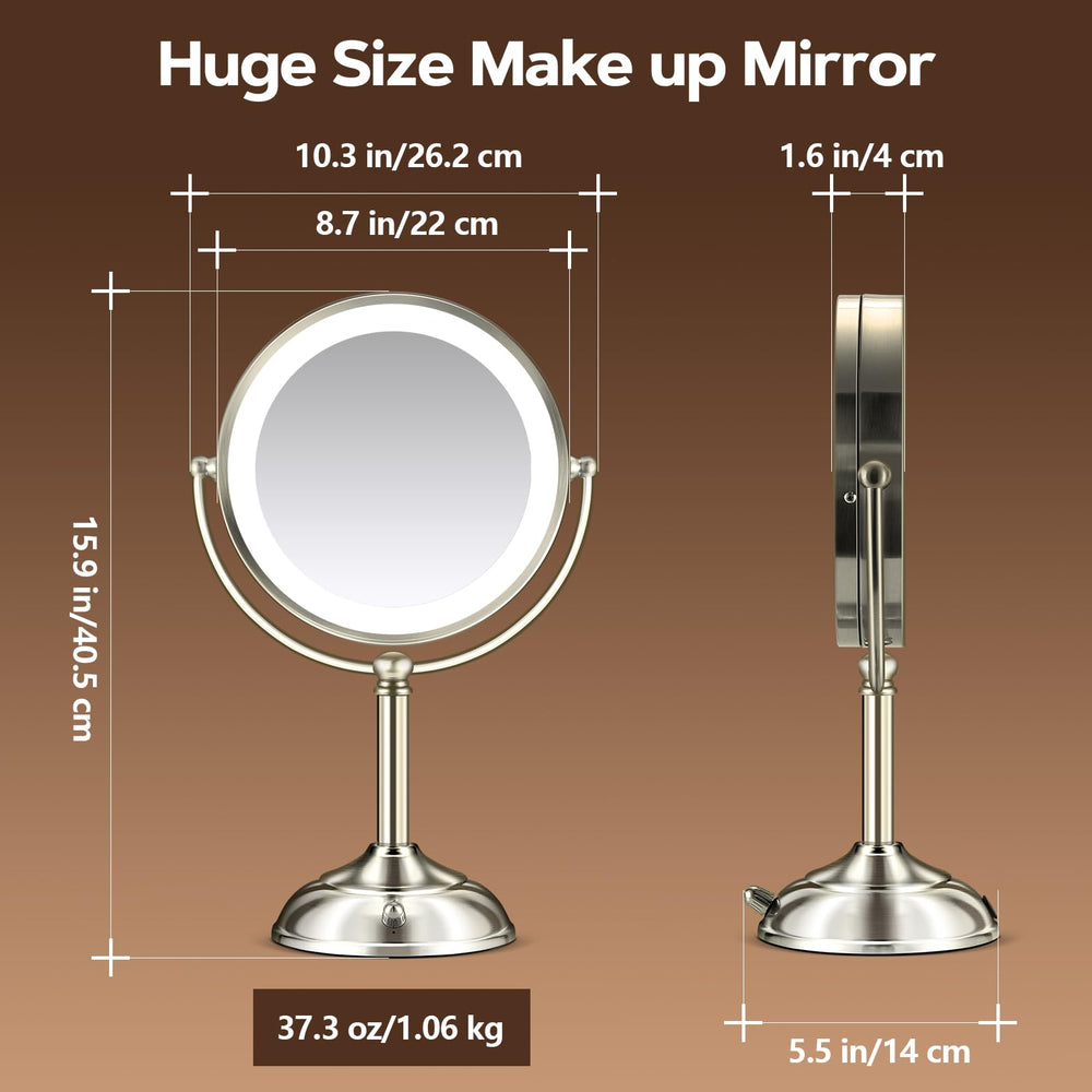 MOMOKUBA lighted desk mirror with three color options for ambient lighting