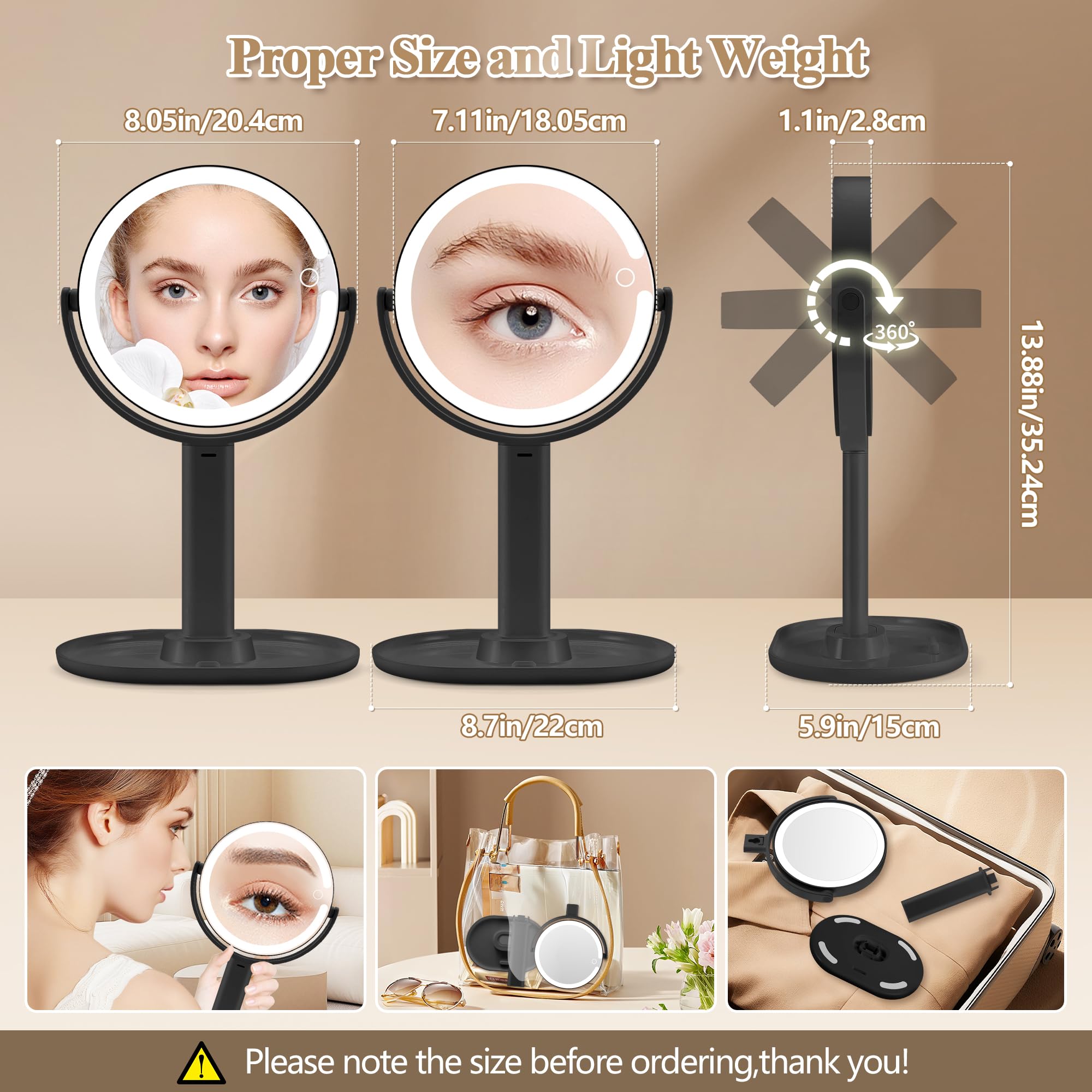 MOMOKUBA 1x magnification HD view for everyday grooming at a glance.