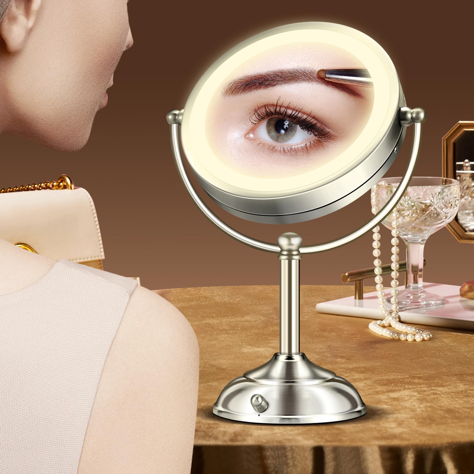 MOMOKUBA 20x magnification mirror for detailed skincare and lash work