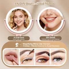 Momokuba makeup mirror lights features 360 rotation for versatile angles.