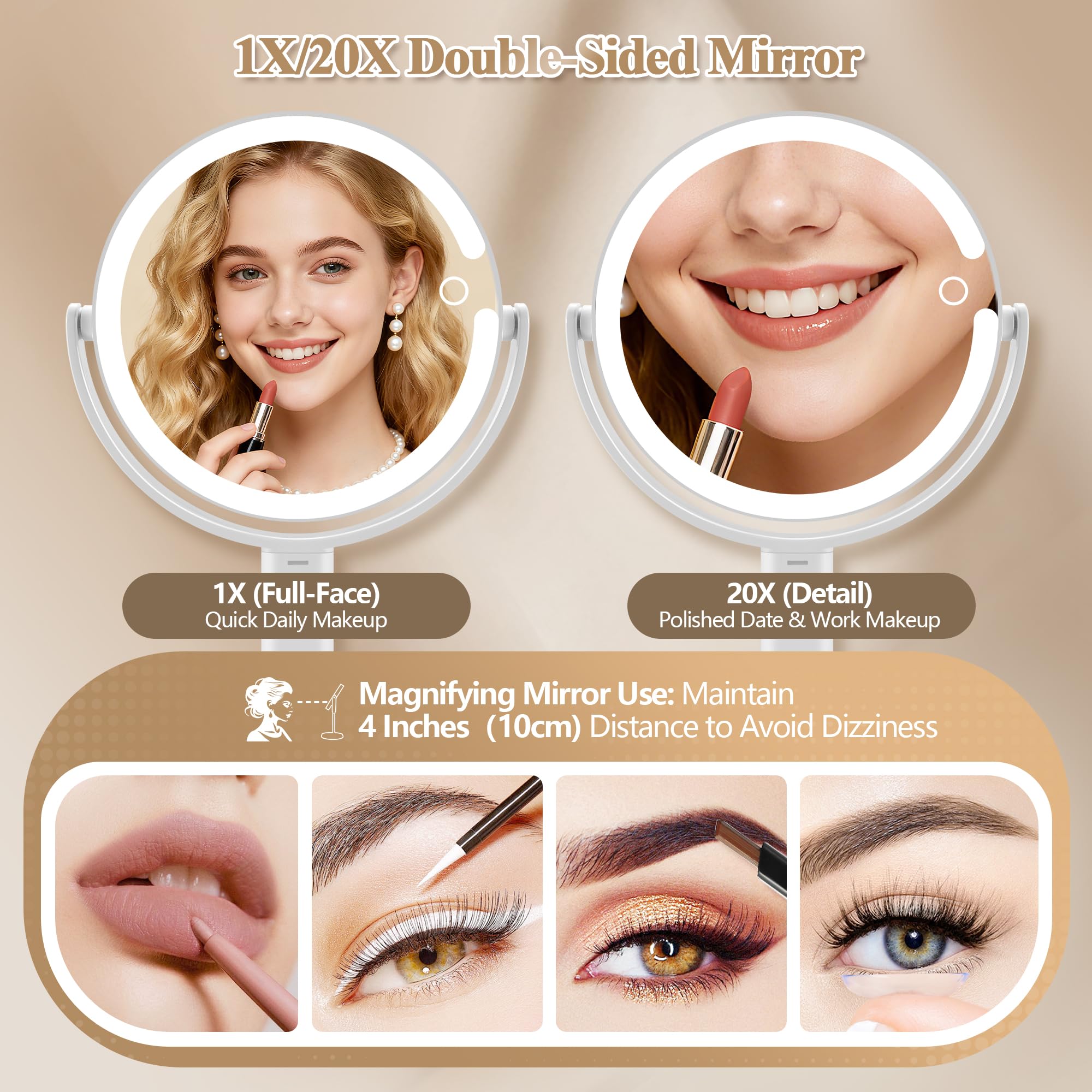 MOMOKUBA rechargeable mirror powers cordless use and travel-ready convenience