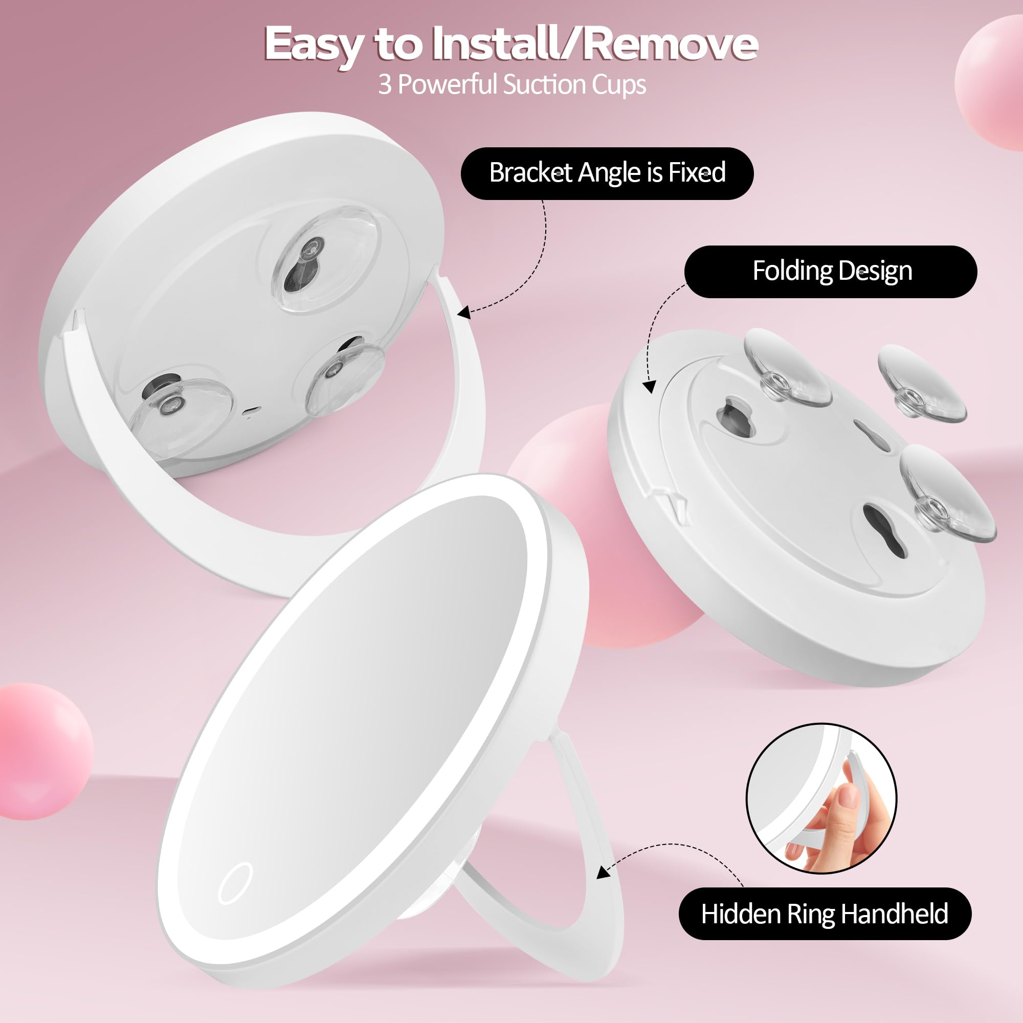 MOMOKUBA portable lightweight travel mirror fits easily in your bag
