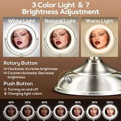 MOMOKUBA rotating two-sided mirror switches from standard to magnified view