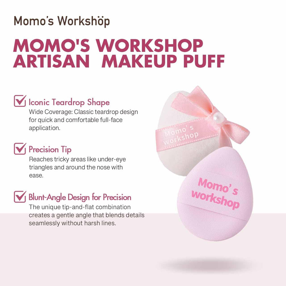 Momo's Workshop denim sponge targets blemishes with precise coverage.