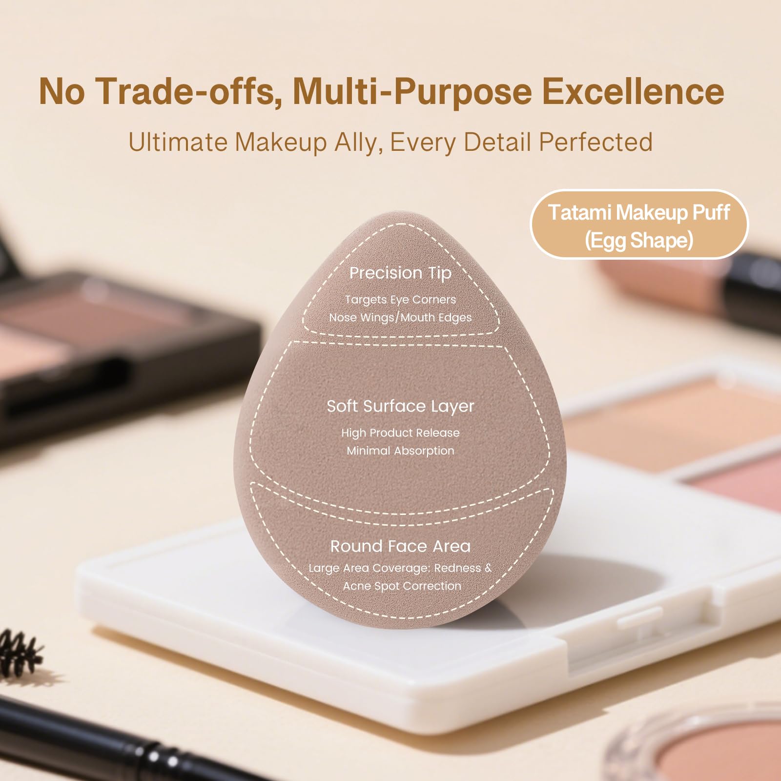 Momo's Workshop non-absorbent sponge keeps product where it belongs for liquid and cream formulas.