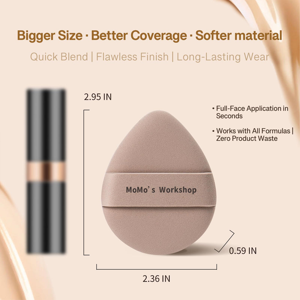 Momo's Workshop waterdrop puff, large size for fast coverage.