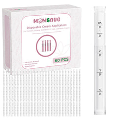 Momsnug disposable vaginal applicators 60-pack packaging keeps hygiene and travel-ready convenience.