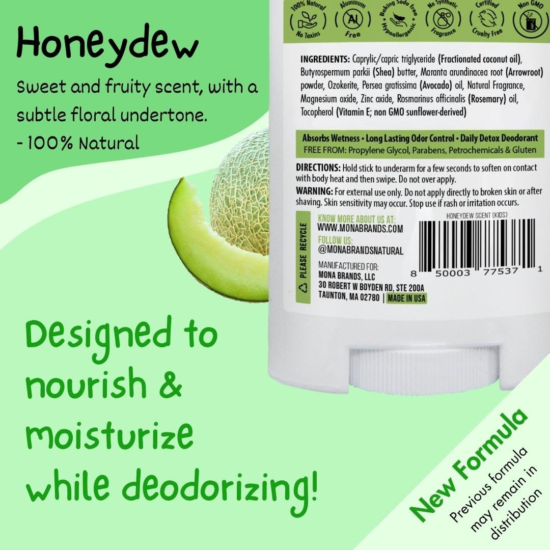 MONA Honeydew deodorant application offers smooth glide for sensitive, young skin.