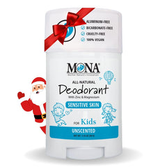 MONA Unscented deodorant kids application demonstrates gentle odor control for active youngsters.