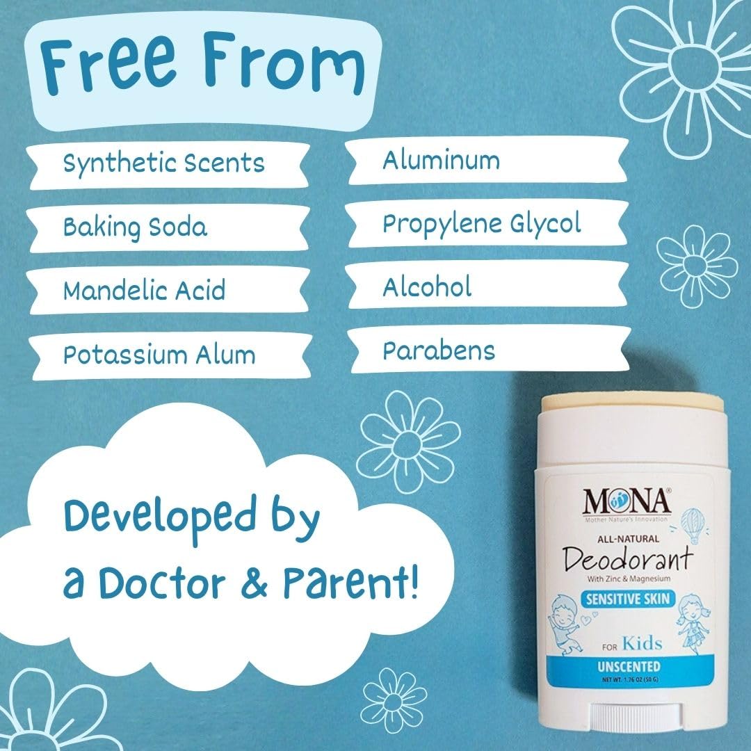 MONA Unscented deodorant vegan-certified confirms plant-based, cruelty-free choice.