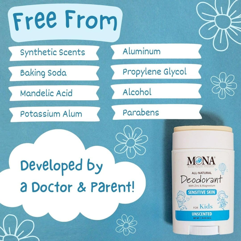 MONA Unscented deodorant vegan-certified confirms plant-based, cruelty-free choice.