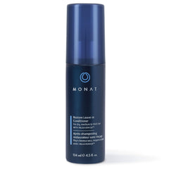 MONAT Balance Restore leave-in bottle showcases hydrating formula for dry, damaged hair and shine.
