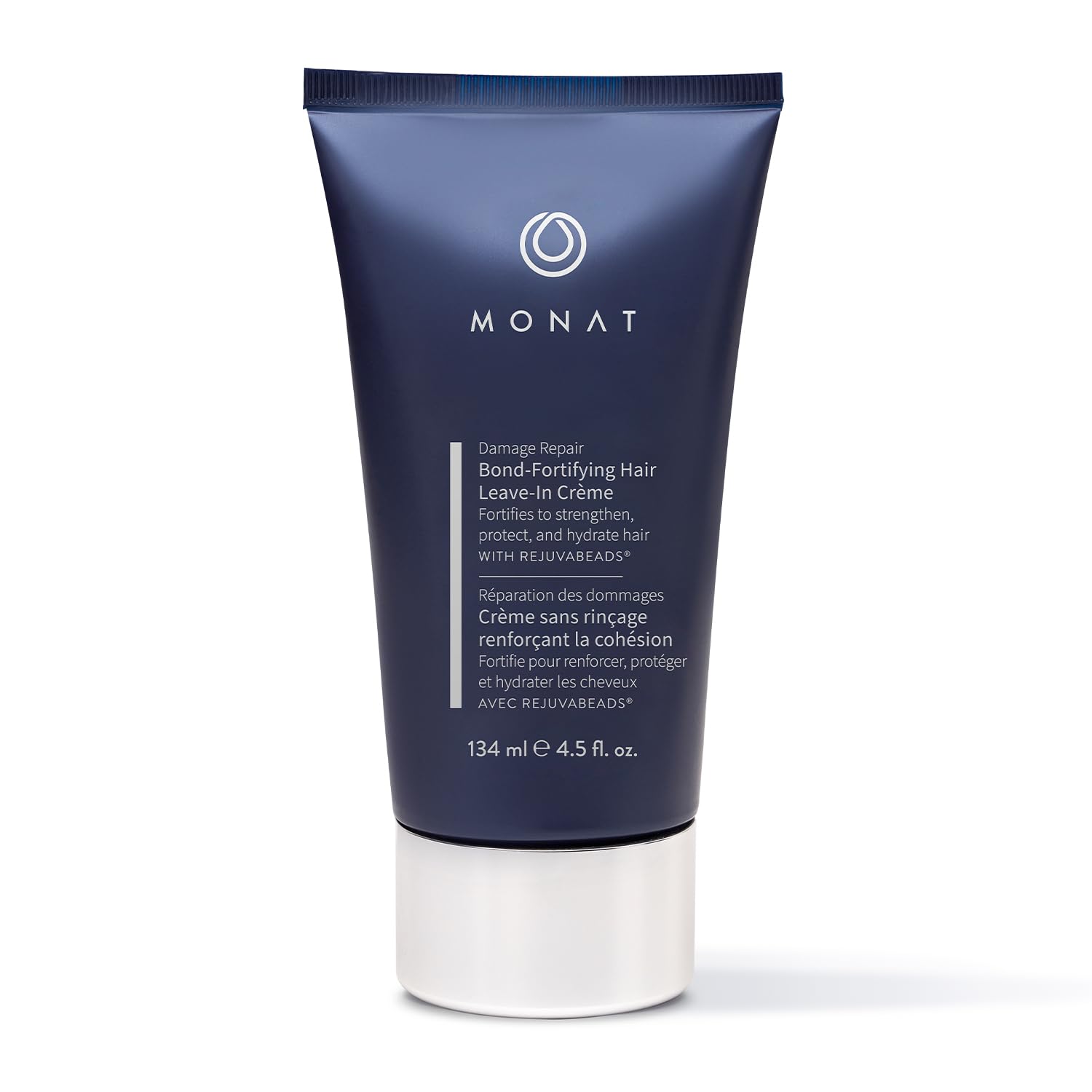 MONAT Damage Repair Bond-Fortifying Hair Crème bottle shows frizz control and shine.