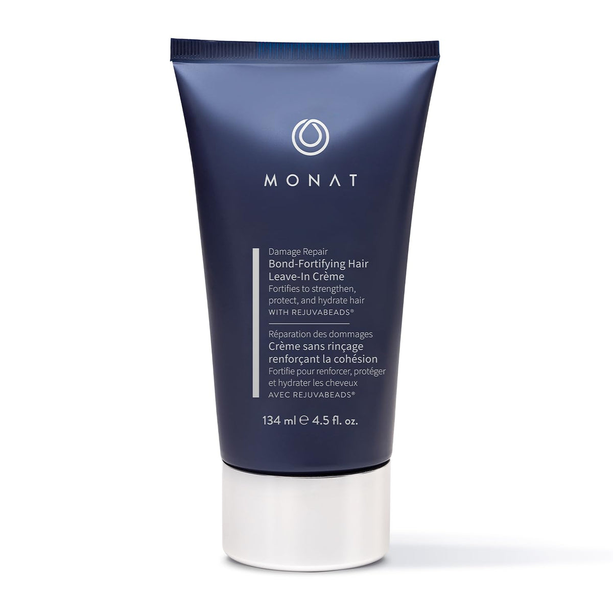 MONAT Damage Repair Bond-Fortifying Hair Crème bottle shows frizz control and shine.
