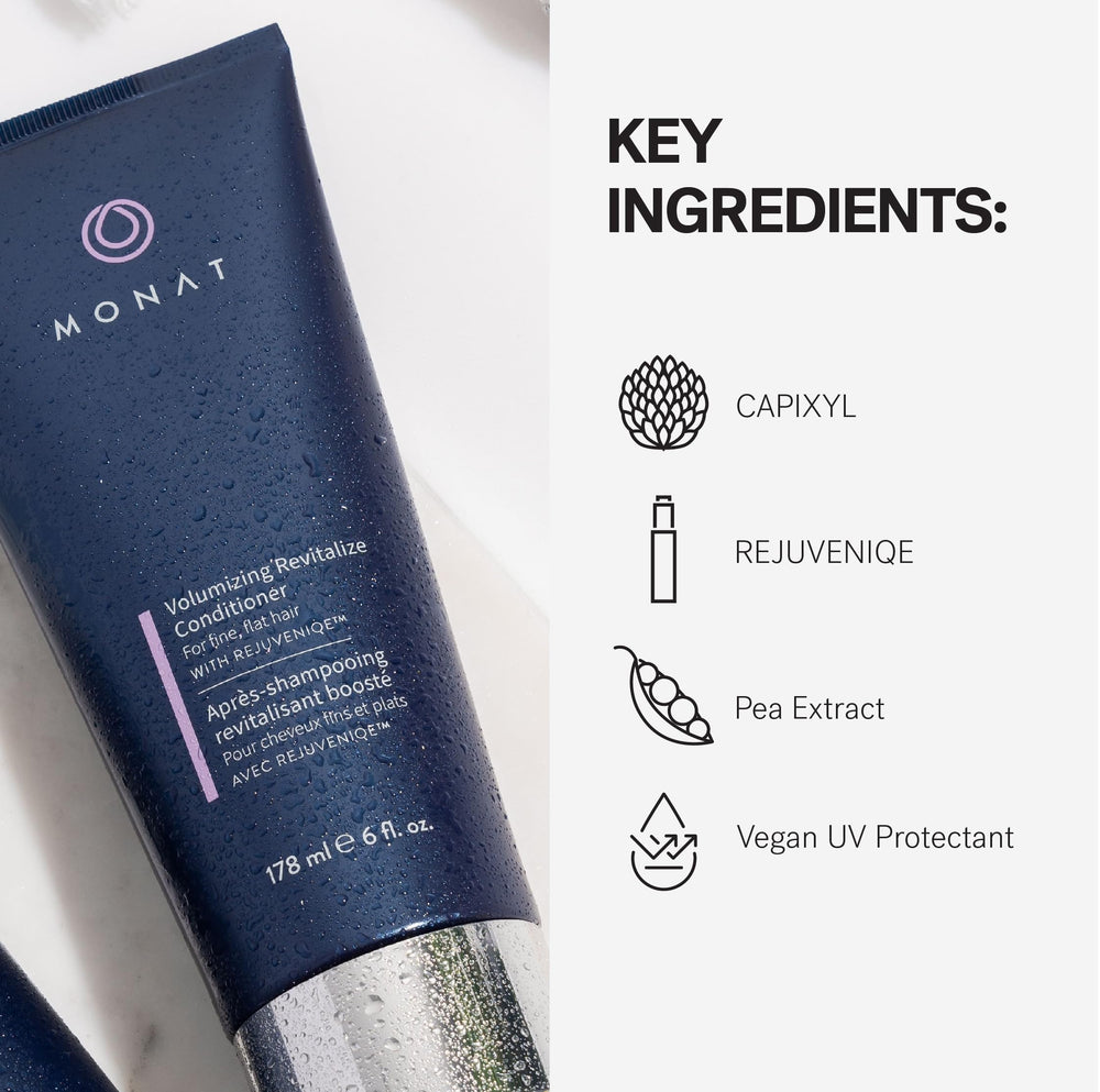 MONAT fine hair volume before after shows potential body and lift.