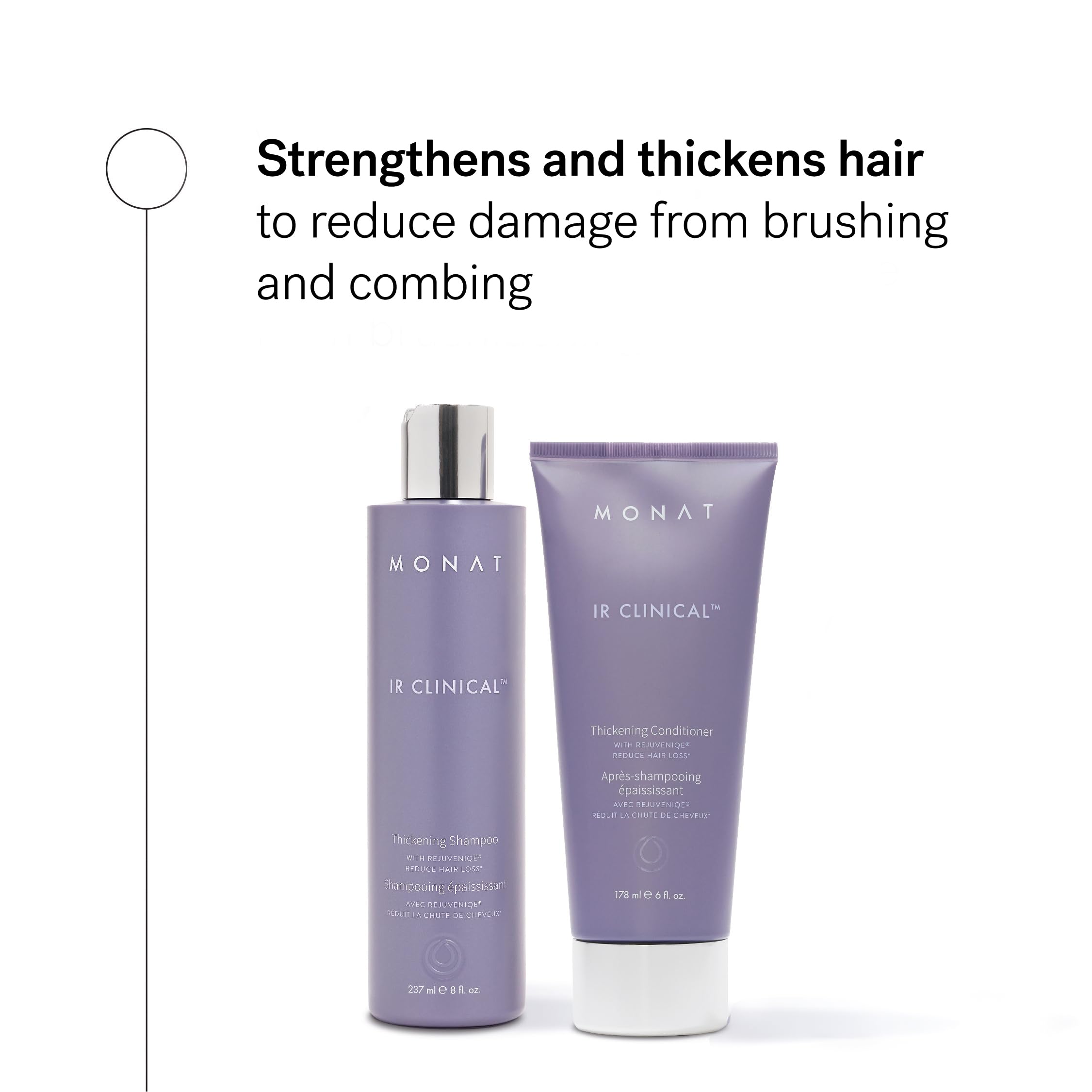 MONAT IR Clinical Thickening Conditioner bottle dispense for smoothing and detangling