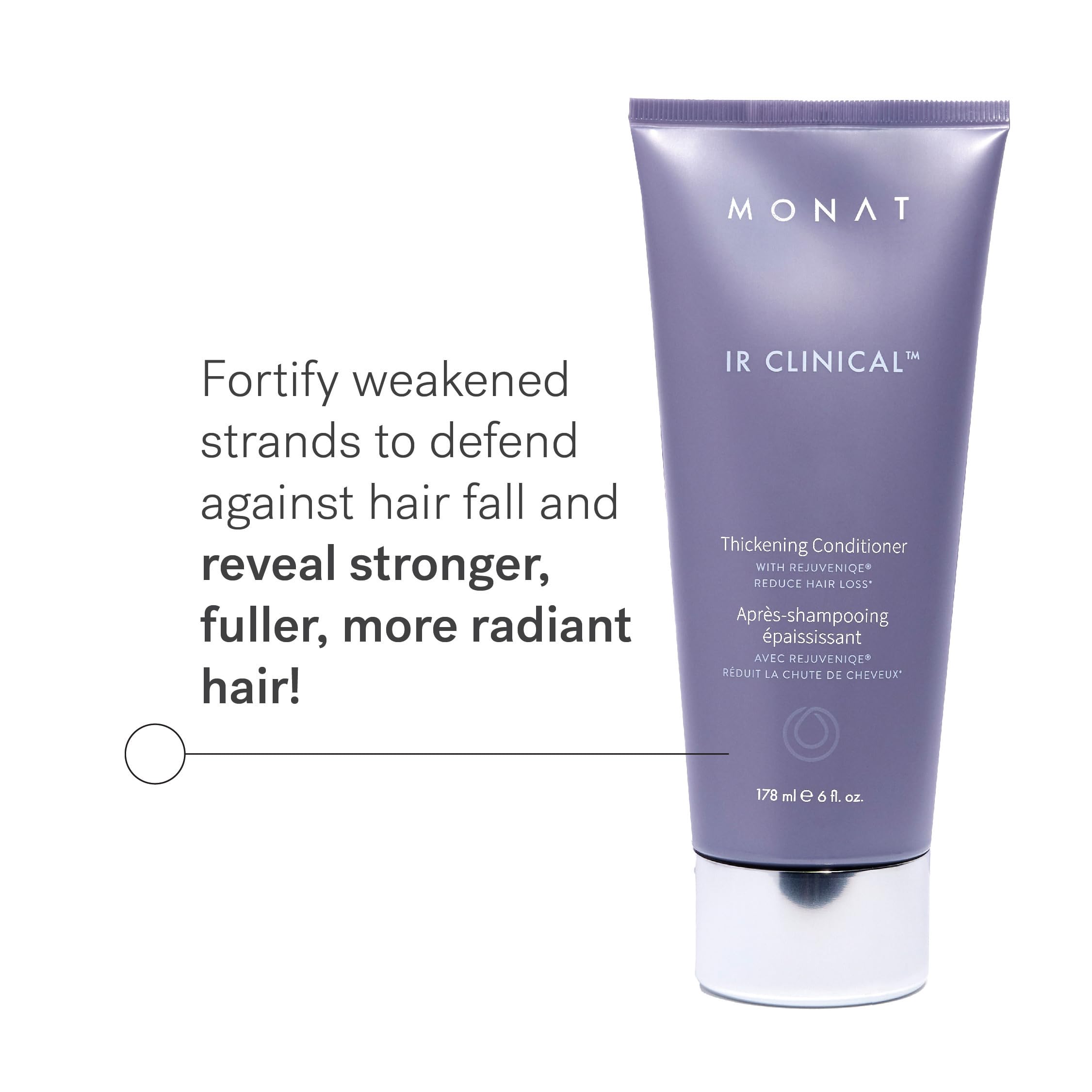MONAT IR Clinical Thickening bottle pour enables even product distribution.