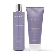 MONAT IR Clinical Thickening Shampoo bottle pour for a gentle, refreshing cleanse