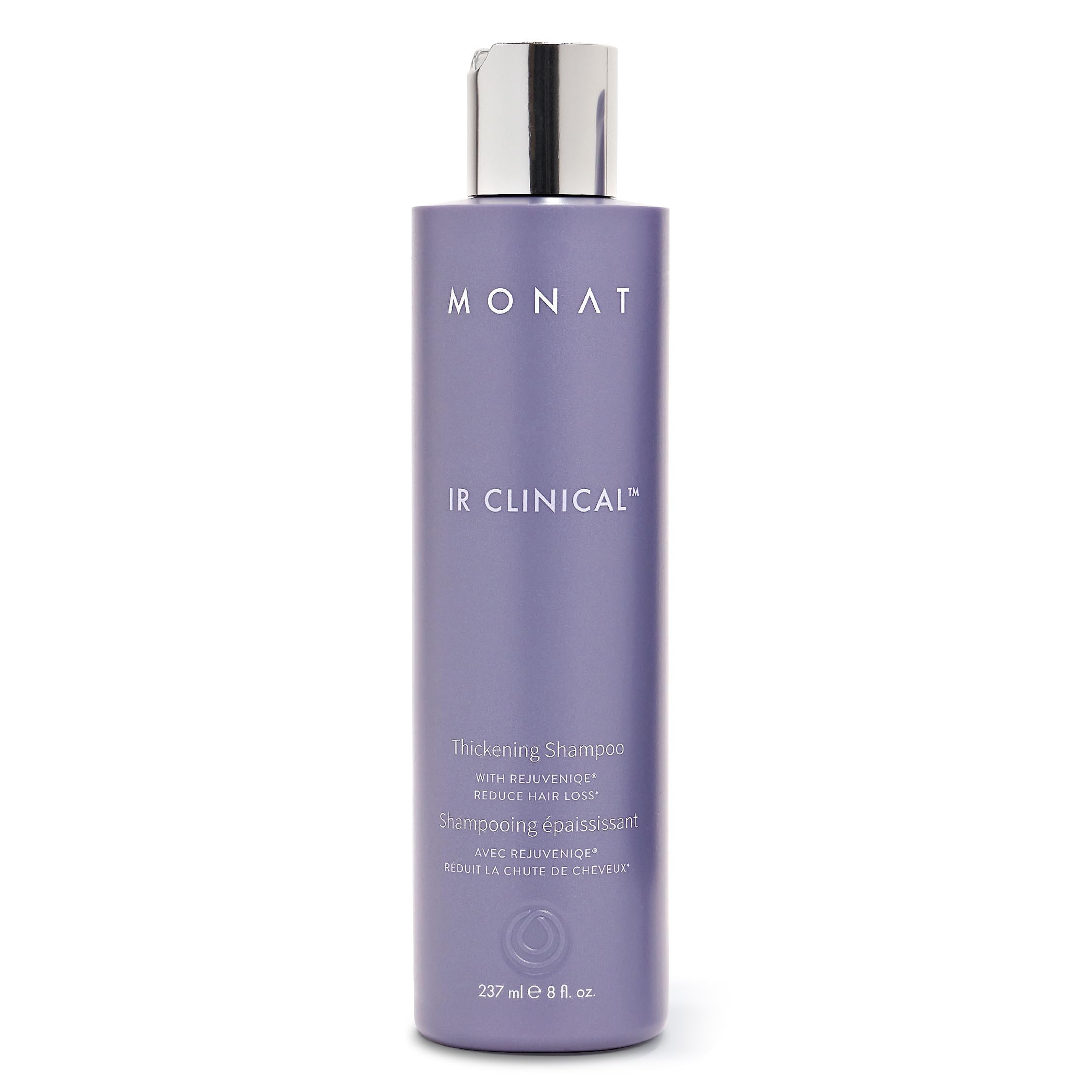 MONAT IR Clinical Thickening Shampoo bottle promotes fuller-looking hair.