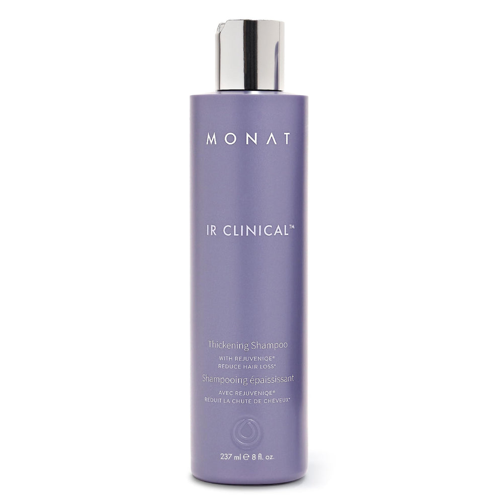 MONAT IR Clinical Thickening Shampoo bottle promotes fuller-looking hair.