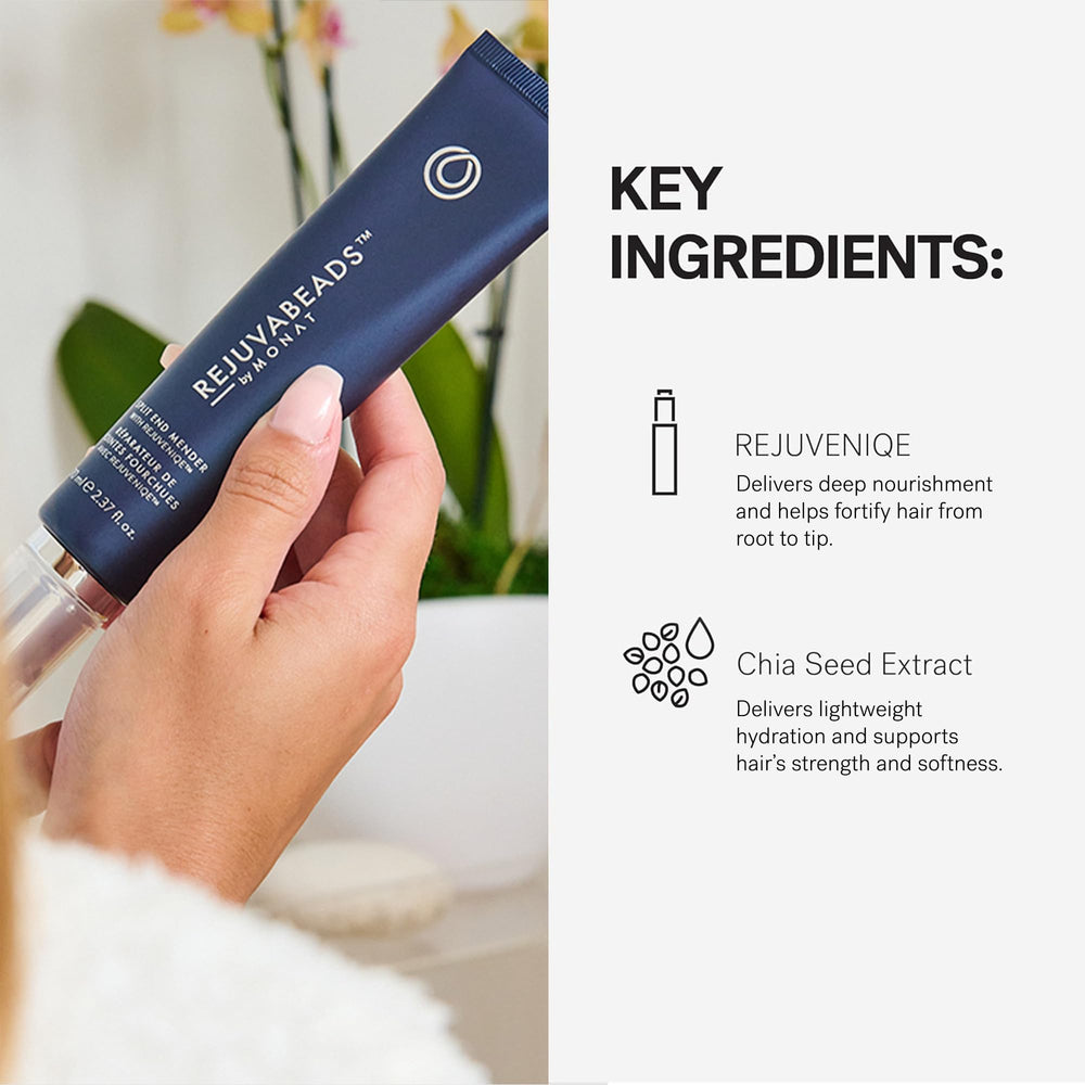 MONAT Rejuvabeads daily-use routine demonstrates simple, no-rinse application