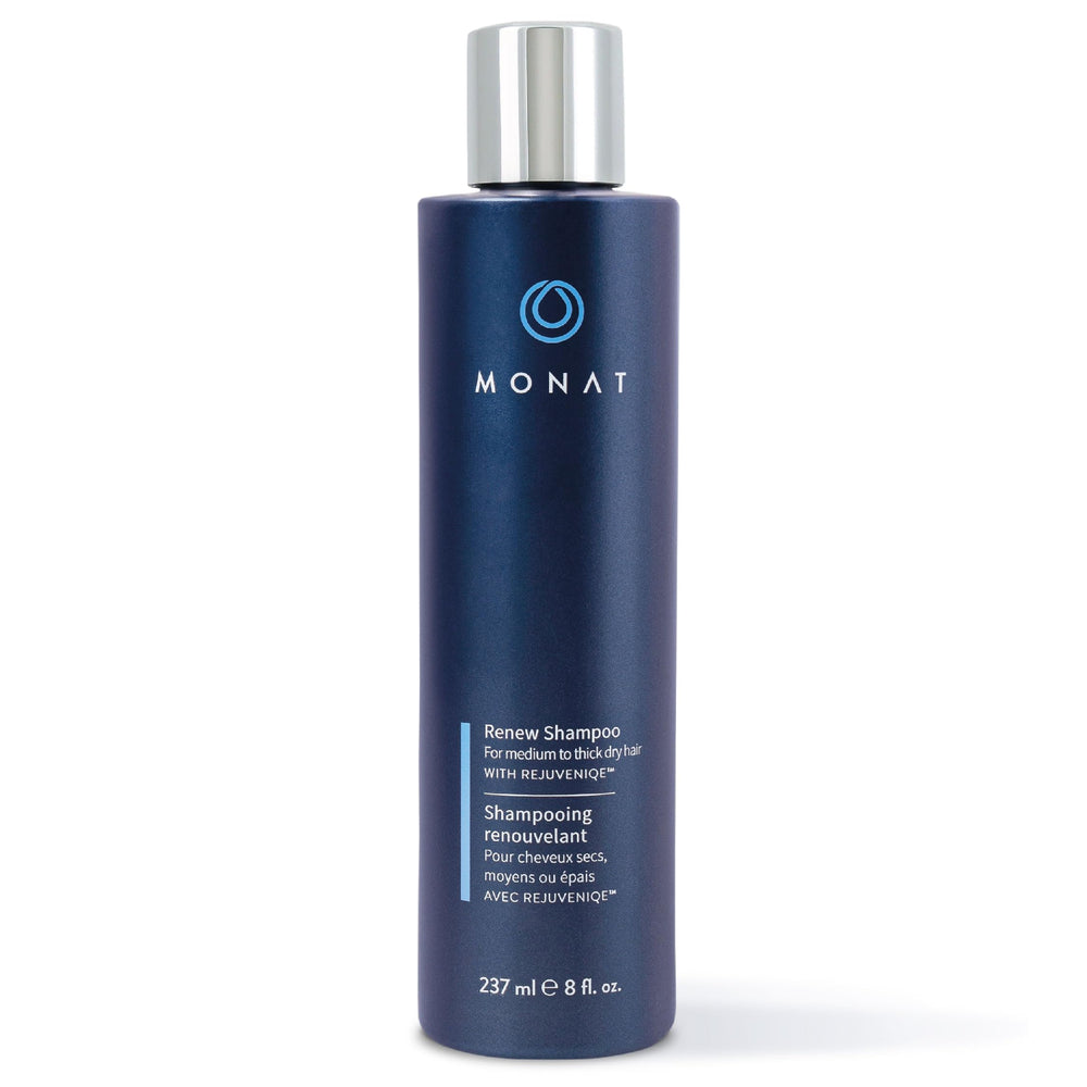 MONAT Renew Shampoo bottle offers ultra-hydration for soft, manageable hair.