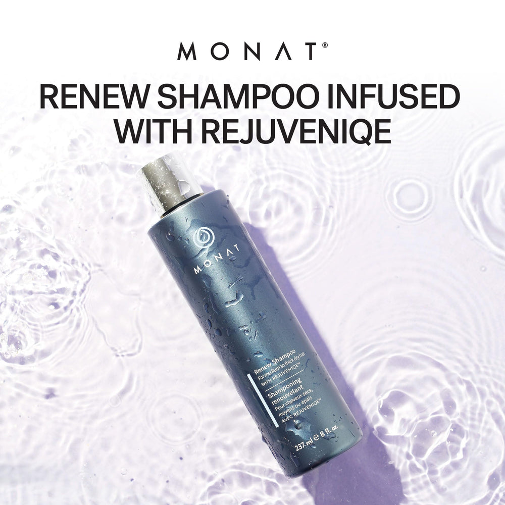 MONAT Renew Shampoo shine-focused formula for radiant-looking hair.