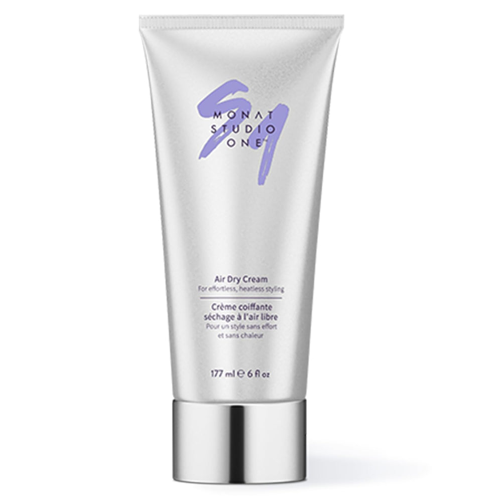 MONAT STUDIO ONE Air Dry Cream bottle; vegan formula supports frizz control.