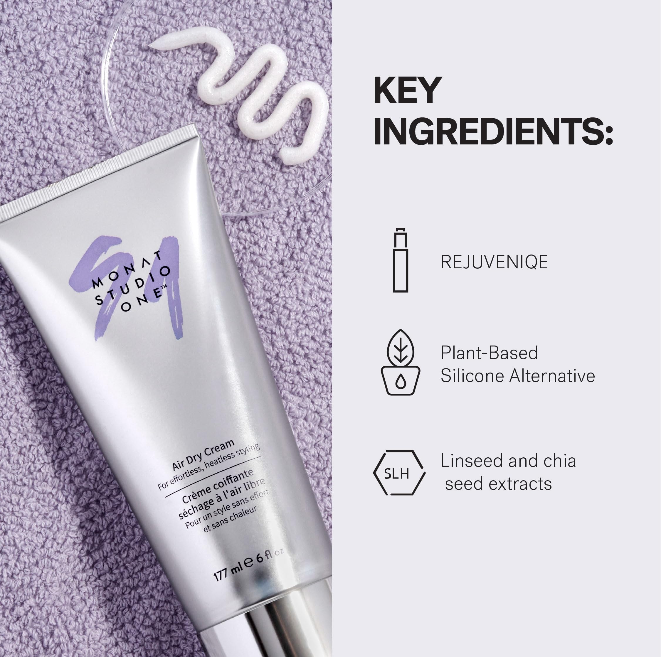 MONAT STUDIO ONE Air Dry Cream in humid conditions shows humidity protection.