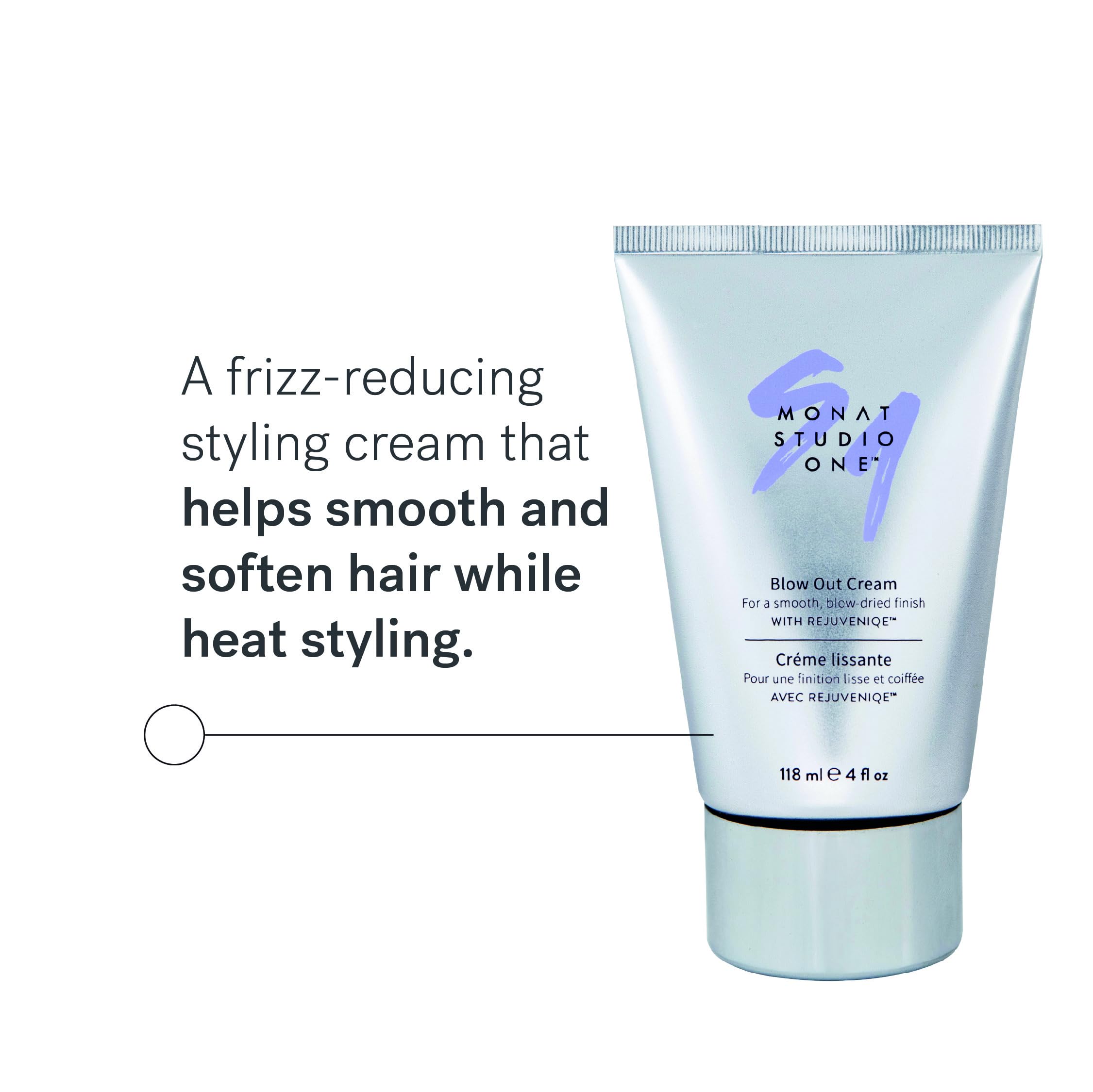 MONAT Studio One Blow Out Cream on towel-dried hair prepared for blow-drying.