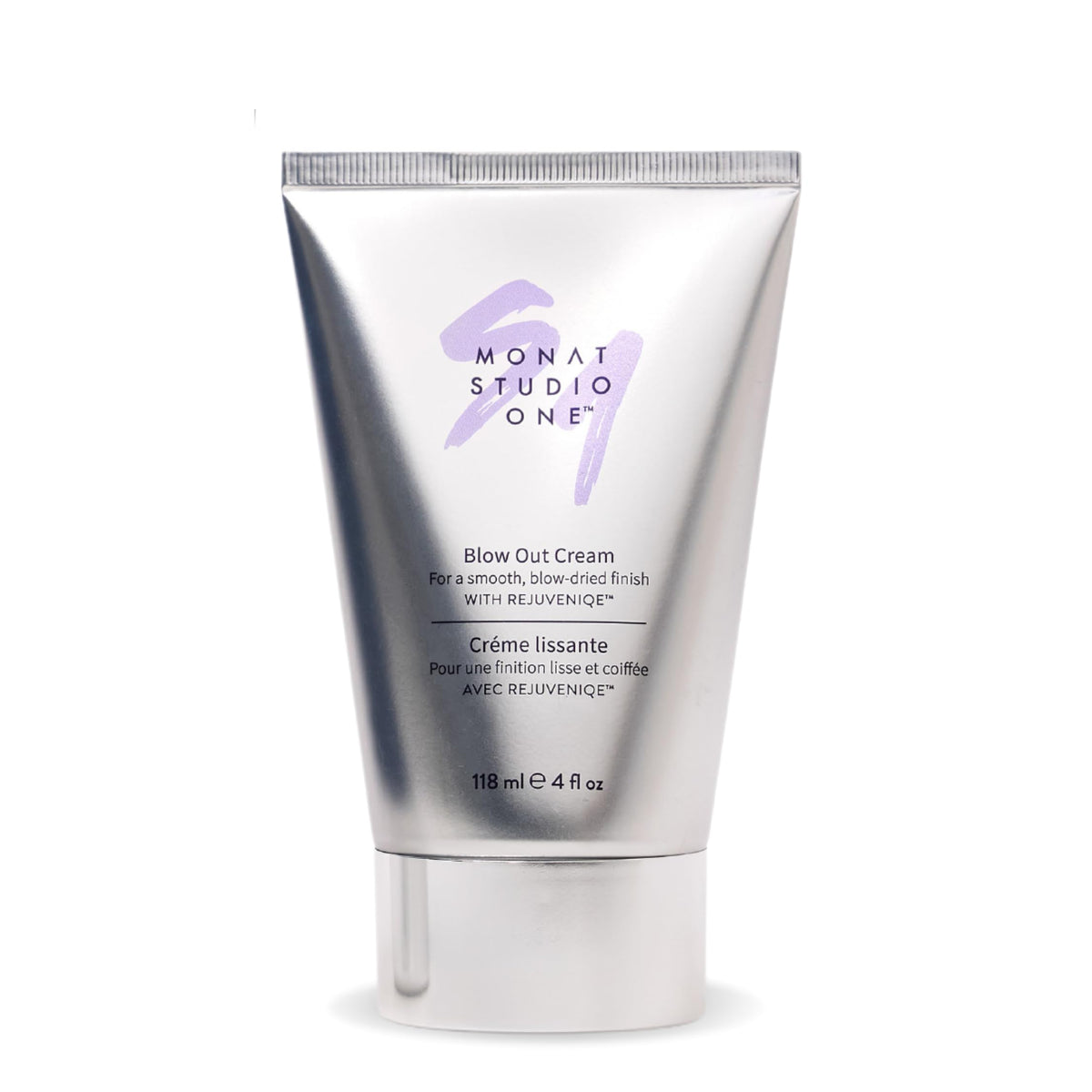MONAT Studio One Blow Out Cream packaging highlights vegan anti-frizz formula.