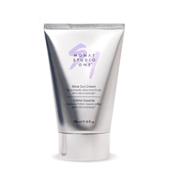 MONAT Studio One Blow Out Cream packaging highlights vegan anti-frizz formula.