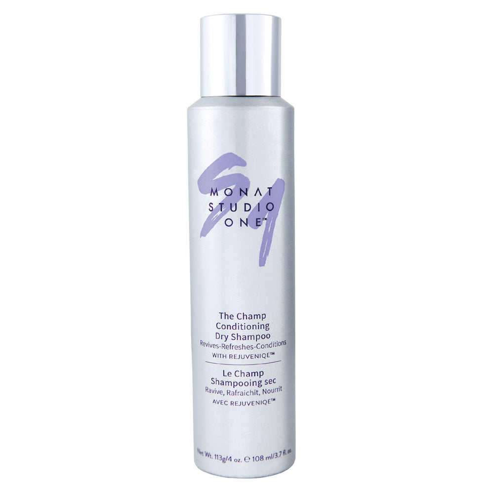 MONAT Studio One Champ bottle closeup—waterless cleansing option for between washes.