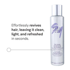 MONAT Studio One Champ dry shampoo application demonstrates quick root refresh and oil absorption.