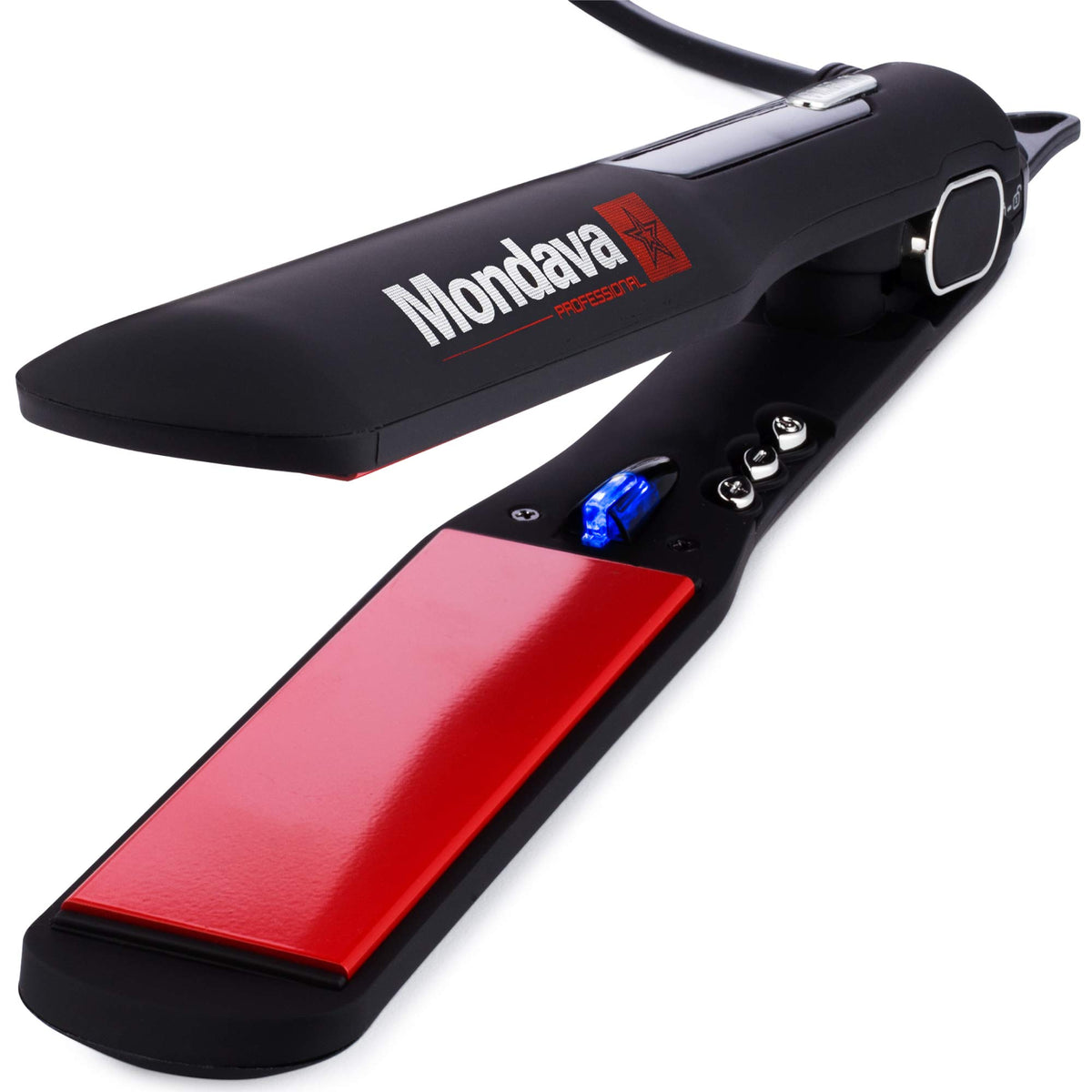 Mondava professional flat iron with tourmaline plates for silky, frizz-free results
