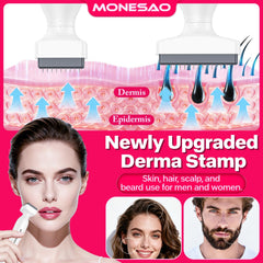 MONESAO Derma Stamp beard and scalp close-up supports daily grooming.