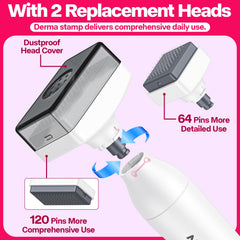MONESAO Derma Stamp 0.25mm needle close-up with replaceable head options.