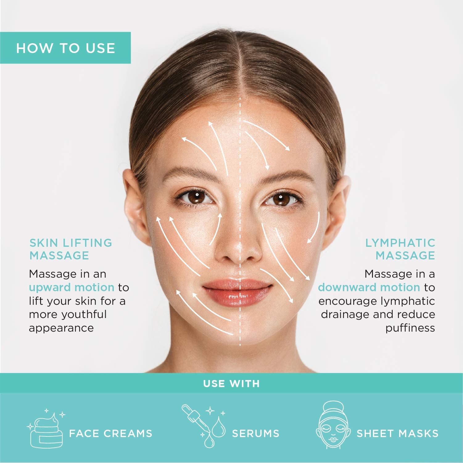 MonétBeauty Ice Globes in hand performing cooling massage targeting puffiness and circulation.