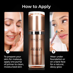 Monica Ann Beauty Vitamin C infused primer highlights brighter complexion and smaller-looking pores