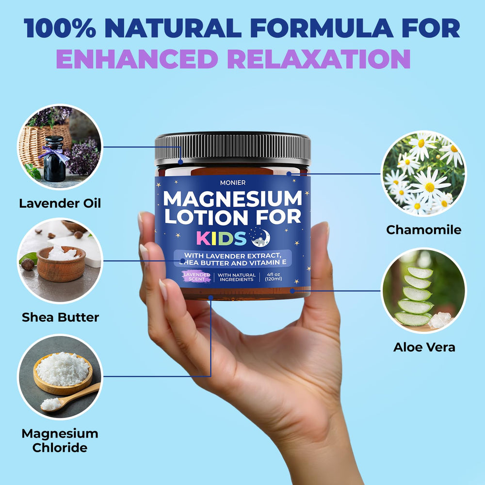 MONIER magnesium lotion kids applying on skin for easy absorption