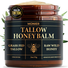 MONIER Tallow and Honey Balm packaging showing unscented moisturizer convenience.