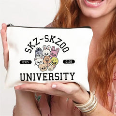 MONNYCAR Stay character cosmetic bag side view showing SKZ motif for fandom pride