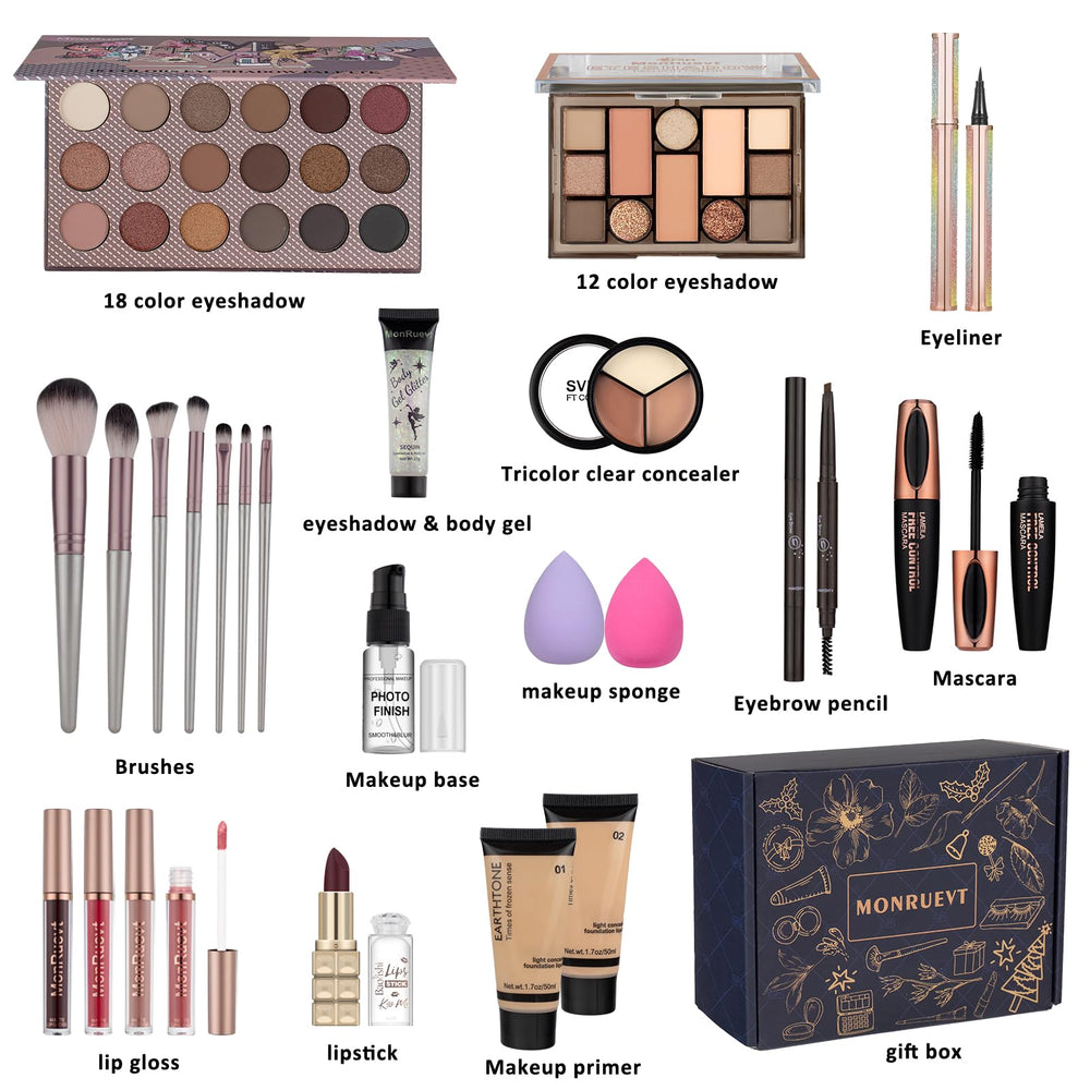 MONRUEVT makeup kit teens foundation bottle shows smooth coverage for everyday complexion