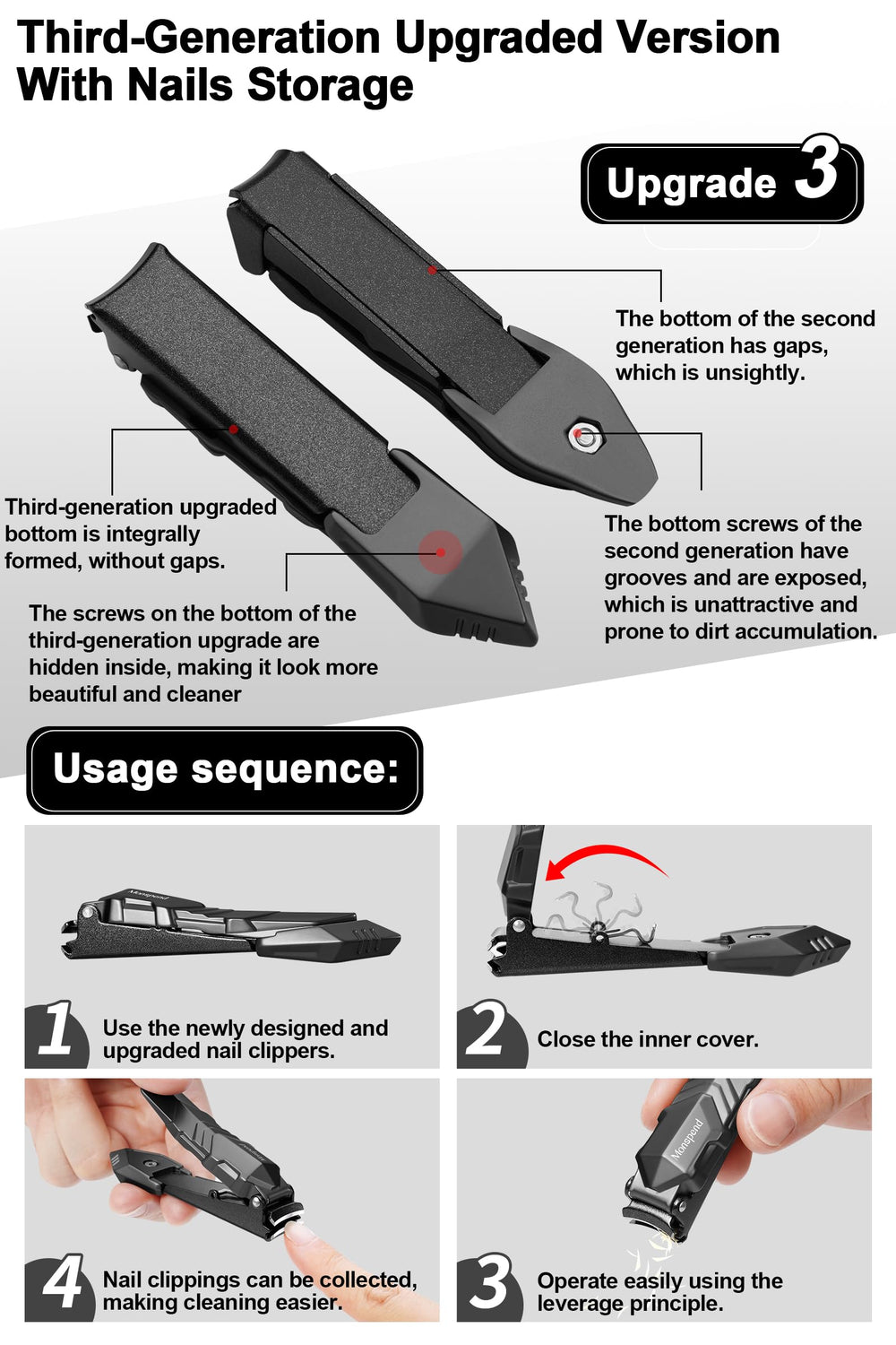 Monspend 3D nano file for precise nail care