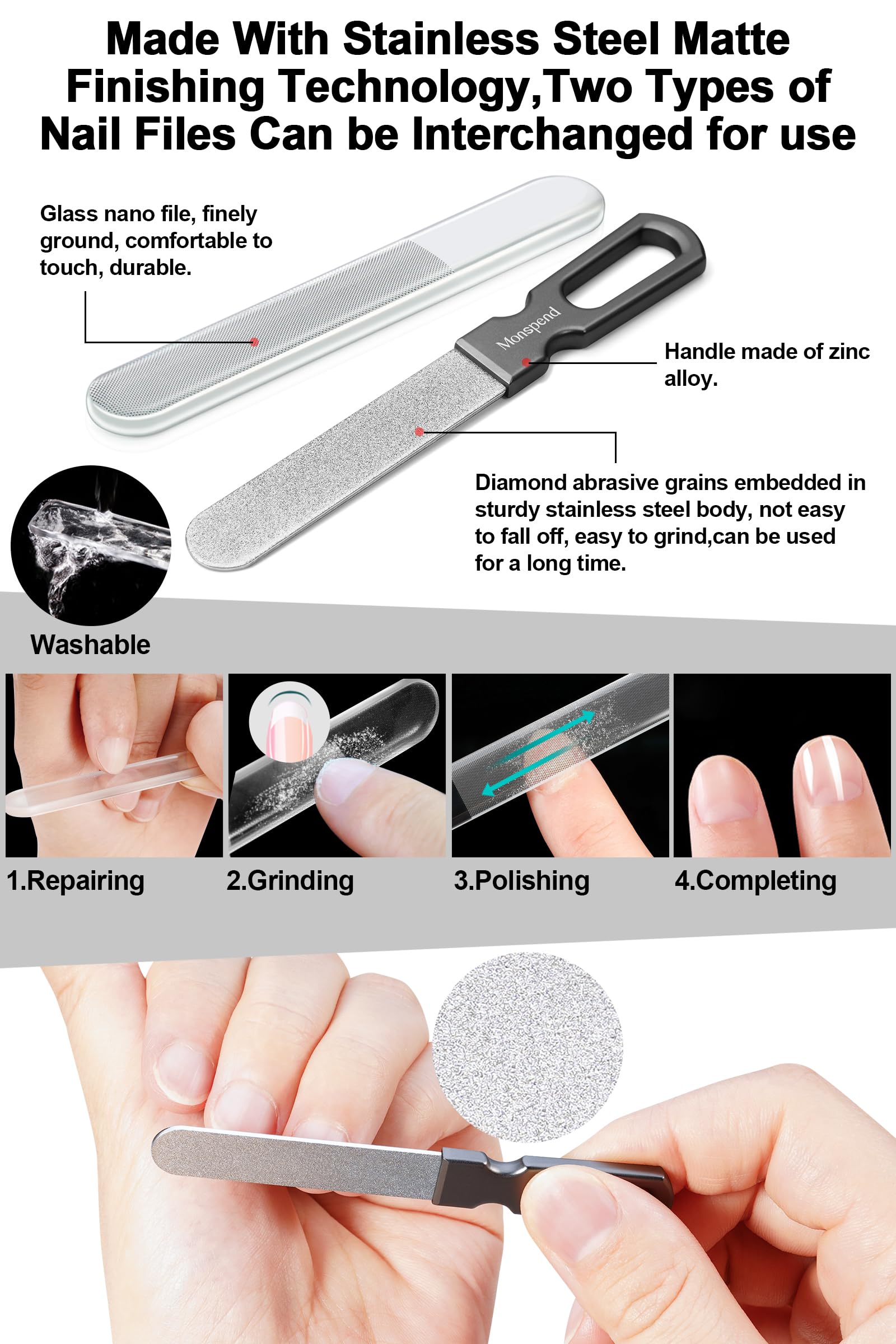 Monspend gift set with metal storage bag for travel or gifting