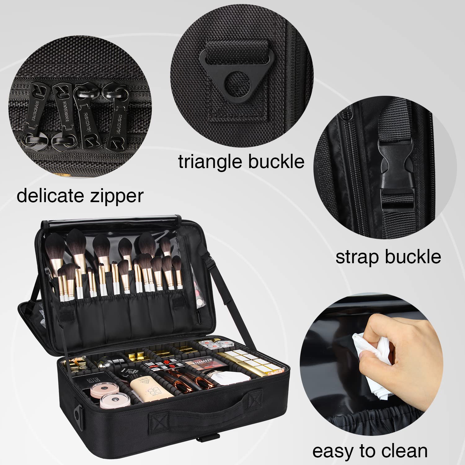 MONSTINA side-pocket design shows added storage for small accessories.