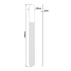 Mont Bleu double-tempered glass nail file emphasizes reinforced durability for frequent filing.