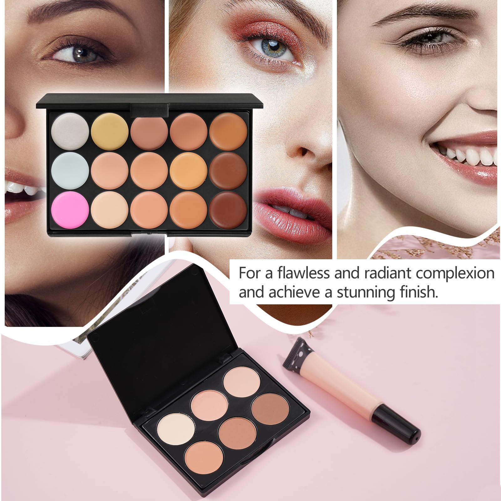 Moobirlet makeup kit eyebrow palette supports natural to dramatic brow shaping.