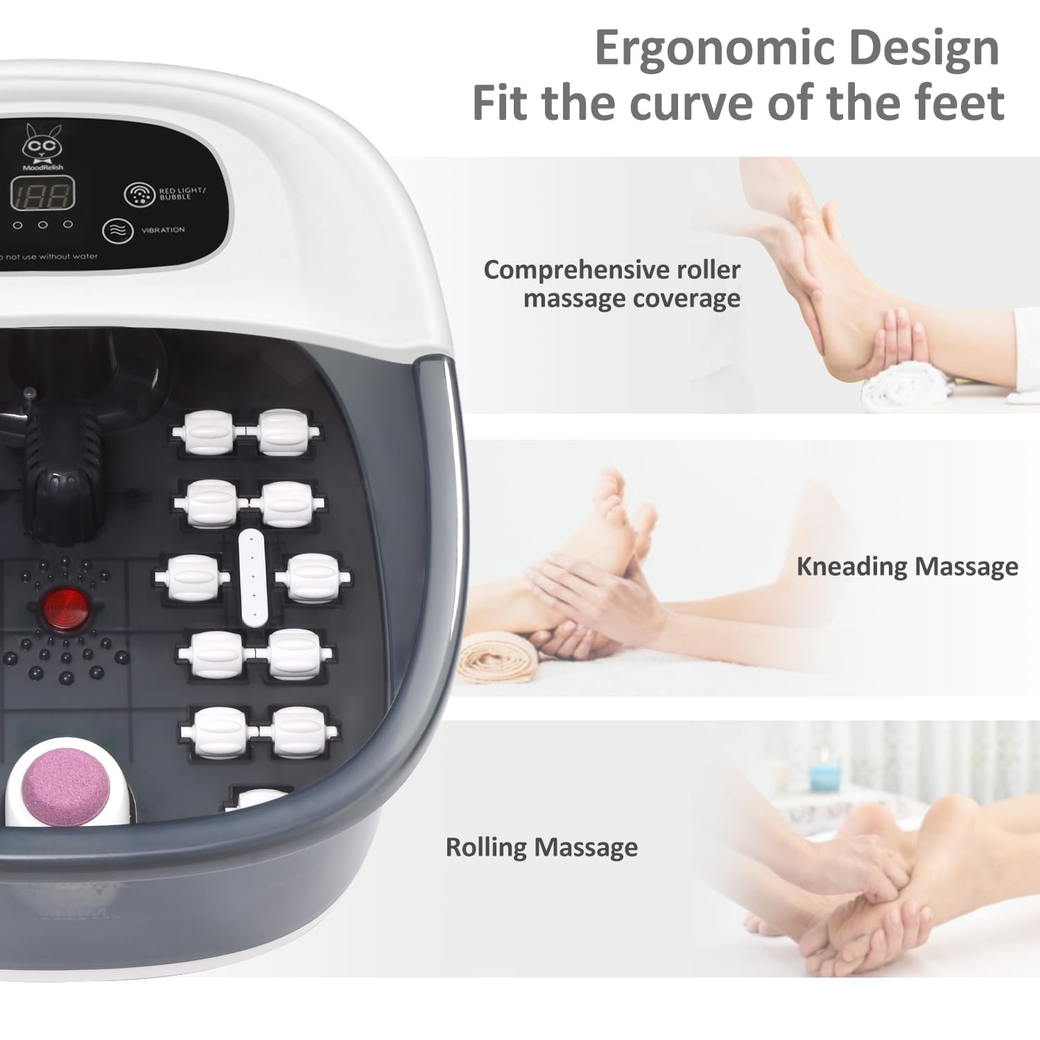 MoodRelish bubble oxygen action promotes gentle water circulation for refreshing soak